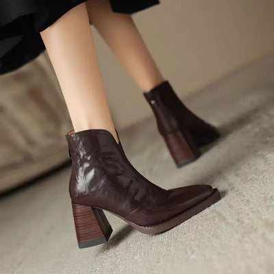 Bottines en Cuir Velouté Aphixta