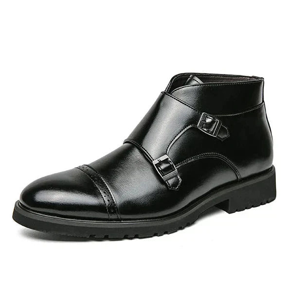 Parker | Bottines en simili cuir avec double boucle monk