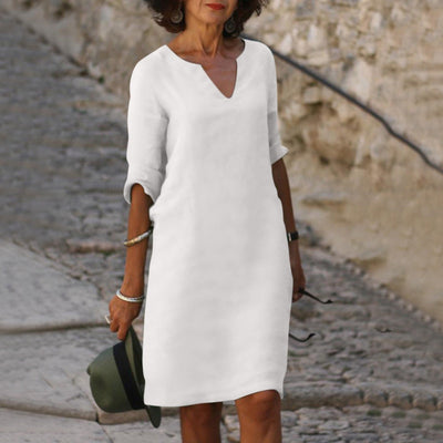Lina - Robe midi d'été en coton léger