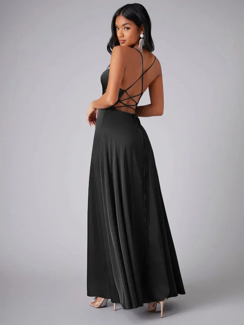 Robe Longue pour Femmes avec dos Croisé