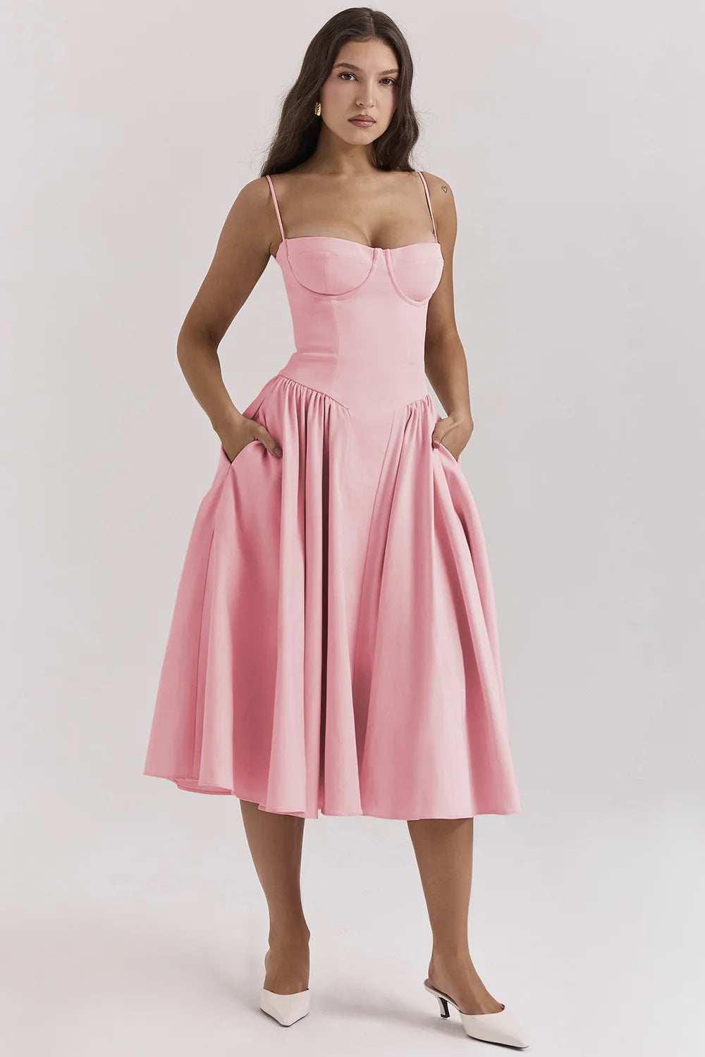 Tulum – Robe Midi Bustier Sans Manches