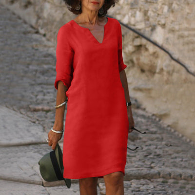 Lina - Robe midi d'été en coton léger