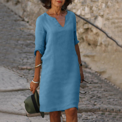 Lina - Robe midi d'été en coton léger