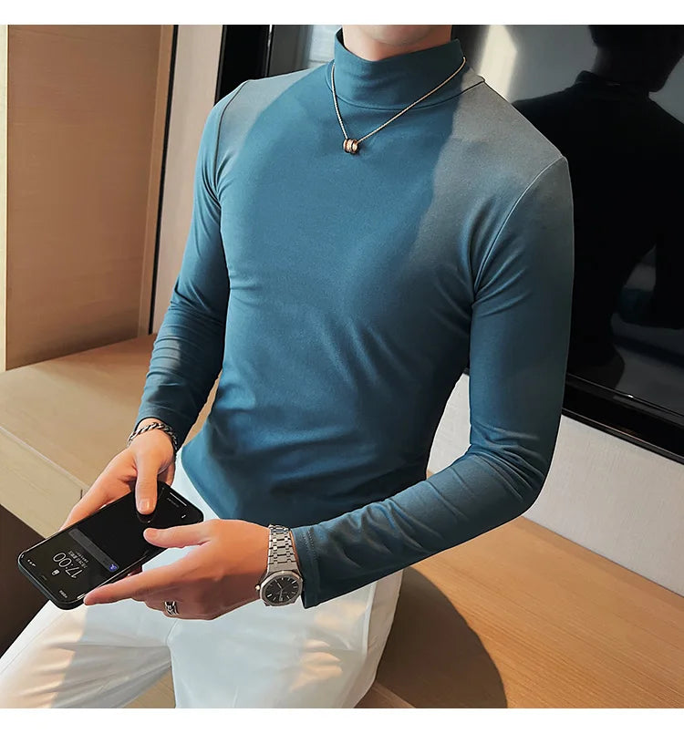 Tristan Shirt Homme – Col Roulé Slim Fit et Élégance Moderne