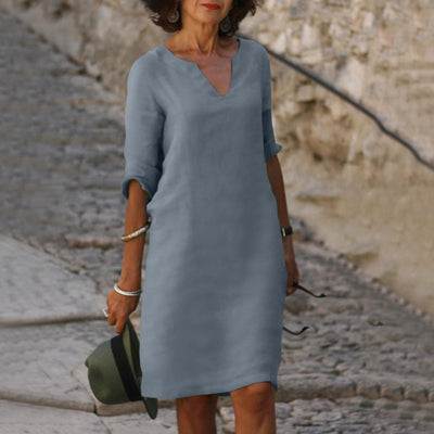 Lina - Robe midi d'été en coton léger