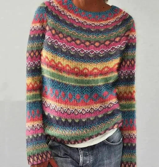 AtelierDeRoche™ | Pull tricoté d'automne avec motifs