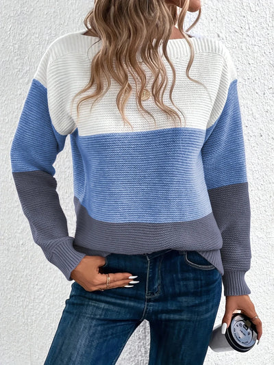 ArtelierDeRoche™ | Élégant pull-over patchwork tricolore