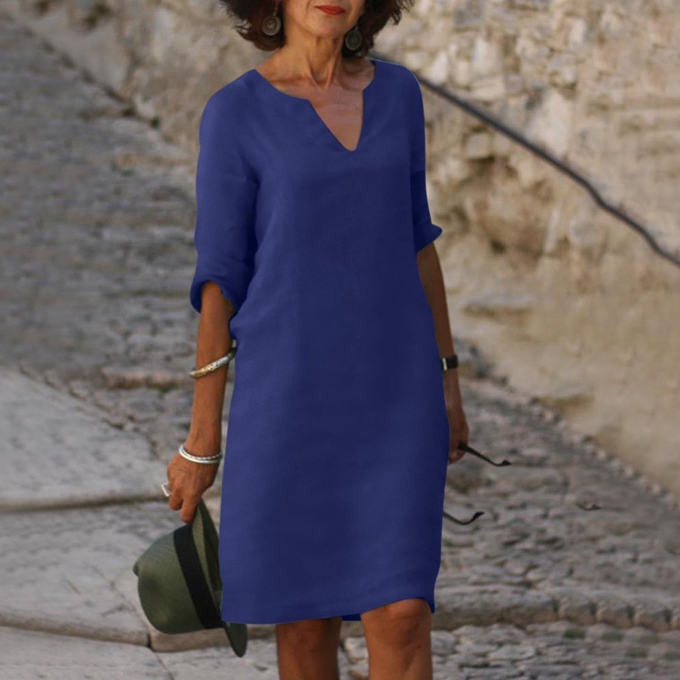 Lina - Robe midi d'été en coton léger