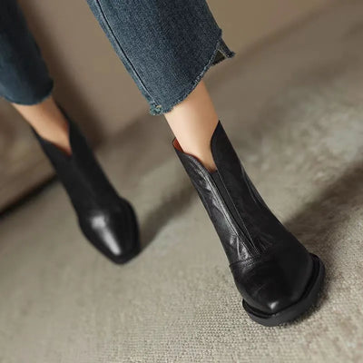 Bottines en Cuir Velouté Aphixta