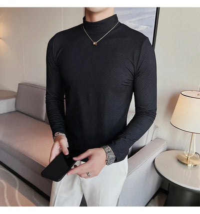 Tristan Shirt Homme – Col Roulé Slim Fit et Élégance Moderne
