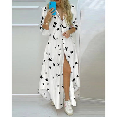 Sophie - Maxi-robe de plage imprimée avec décolleté en V