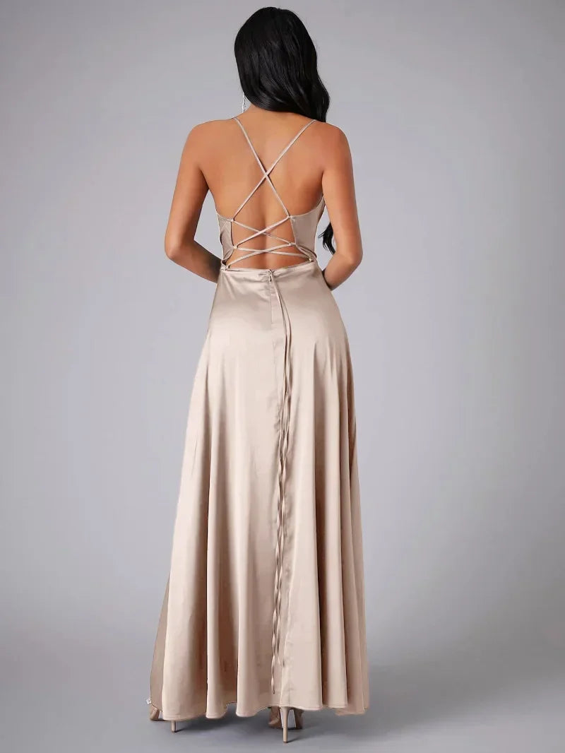 Robe Longue pour Femmes avec dos Croisé