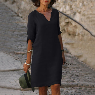 Lina - Robe midi d'été en coton léger