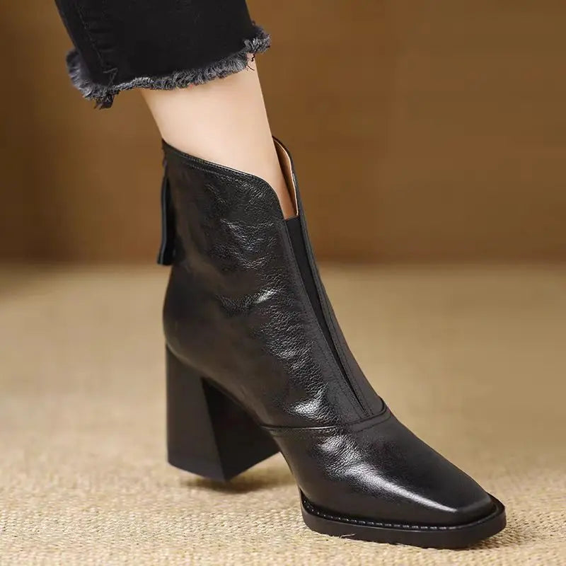 Bottines en Cuir Velouté Aphixta