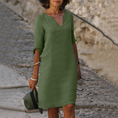 Lina - Robe midi d'été en coton léger