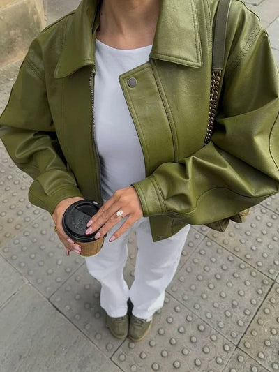 Veste en Cuir Oversize