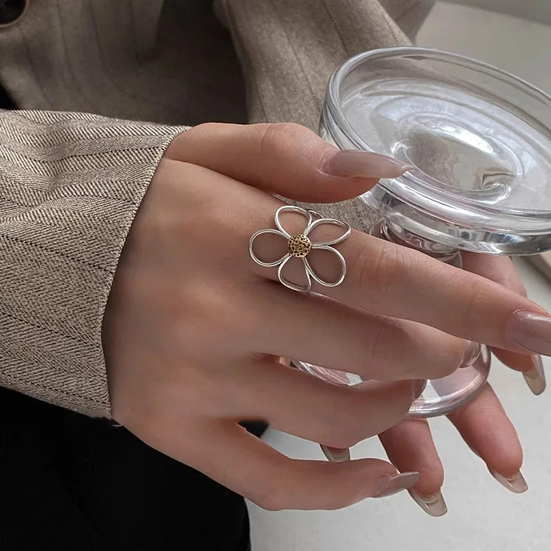 Bague pétale en argent sterling