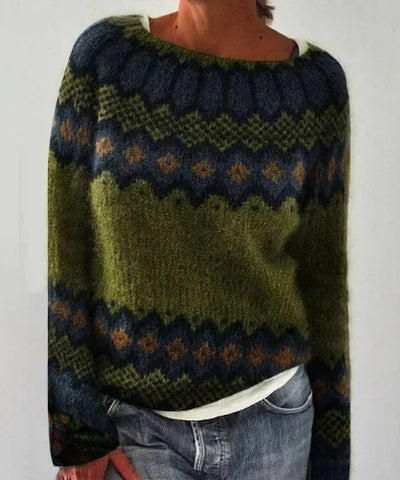 AtelierDeRoche™ | Pull tricoté d'automne avec motifs