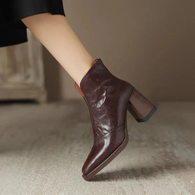 Bottines en Cuir Velouté Aphixta