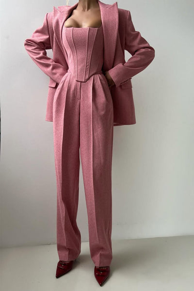 Dolce™ - Ensemble trois pièces avec blazer croisé