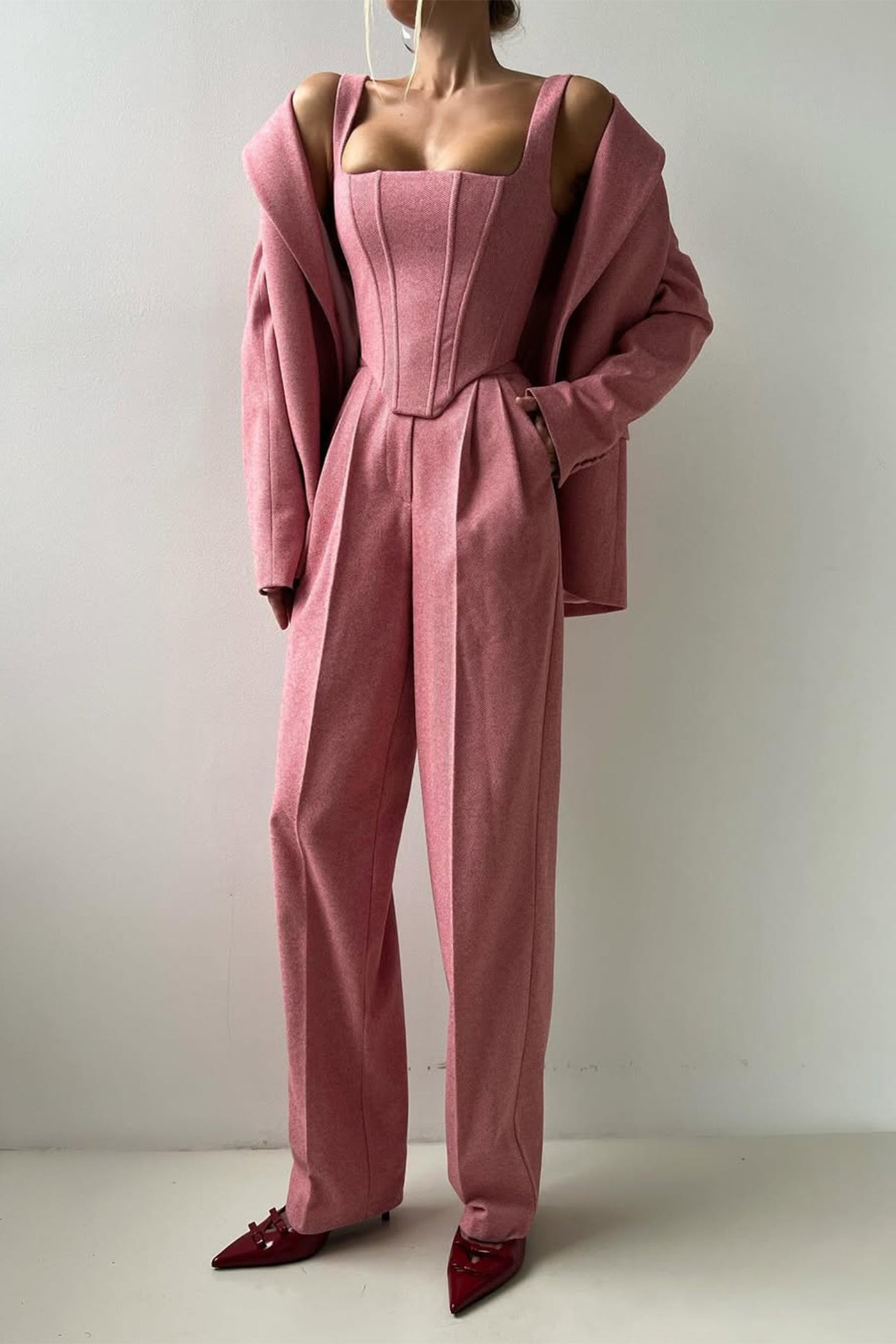 Dolce™ - Ensemble trois pièces avec blazer croisé
