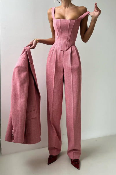 Dolce™ - Ensemble trois pièces avec blazer croisé