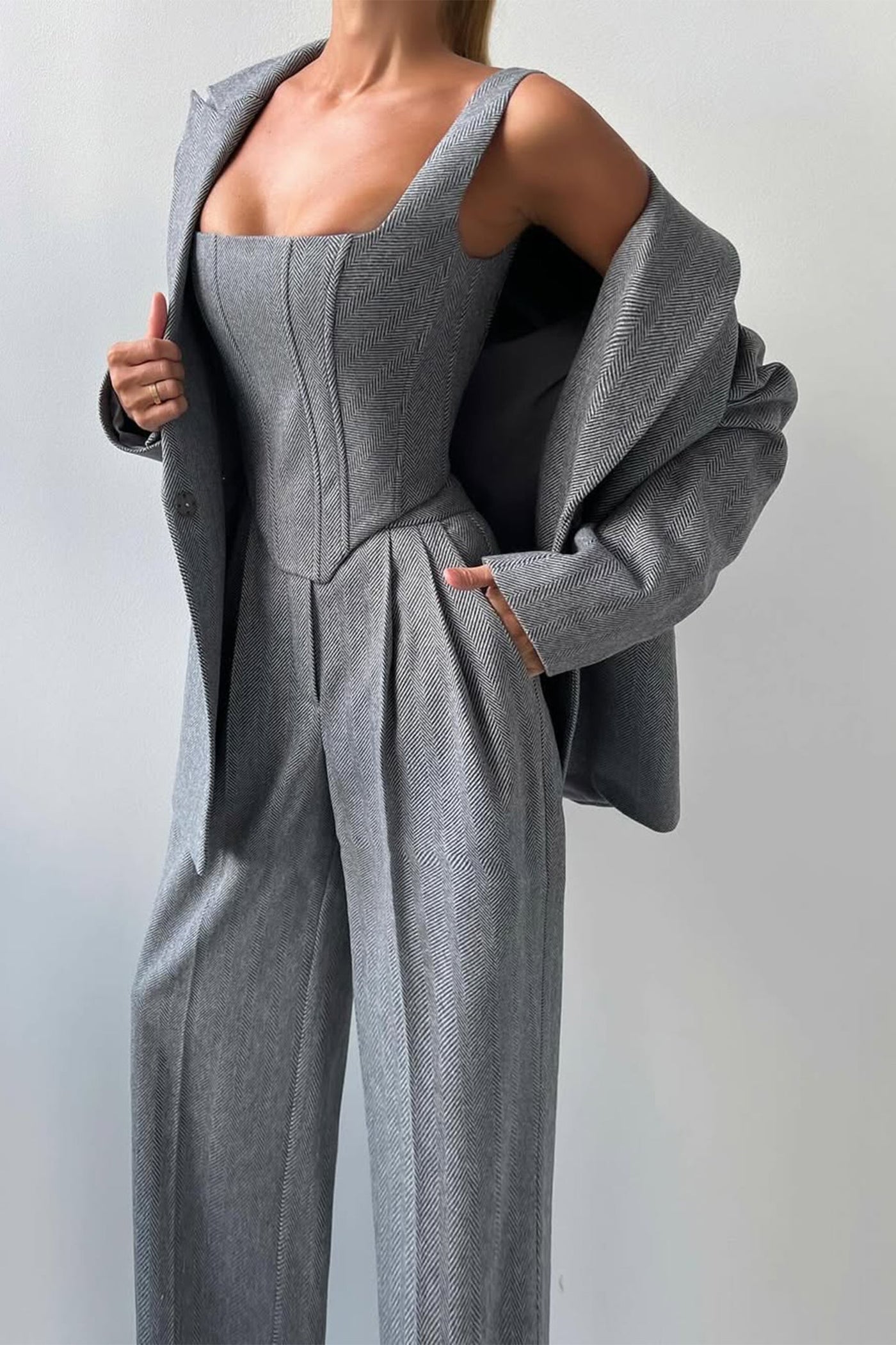 Dolce™ - Ensemble trois pièces avec blazer croisé