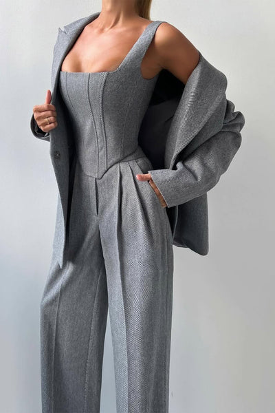Dolce™ - Ensemble trois pièces avec blazer croisé
