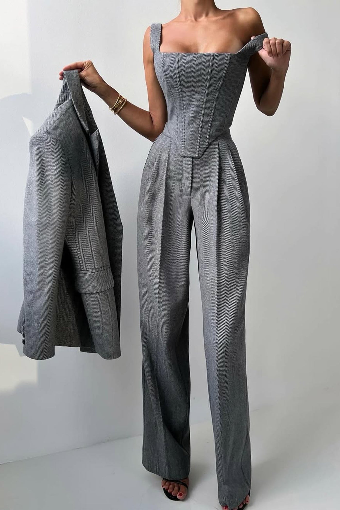Dolce™ - Ensemble trois pièces avec blazer croisé