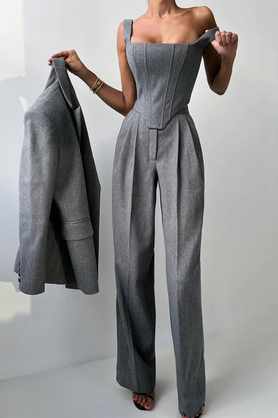 Dolce™ - Ensemble trois pièces avec blazer croisé