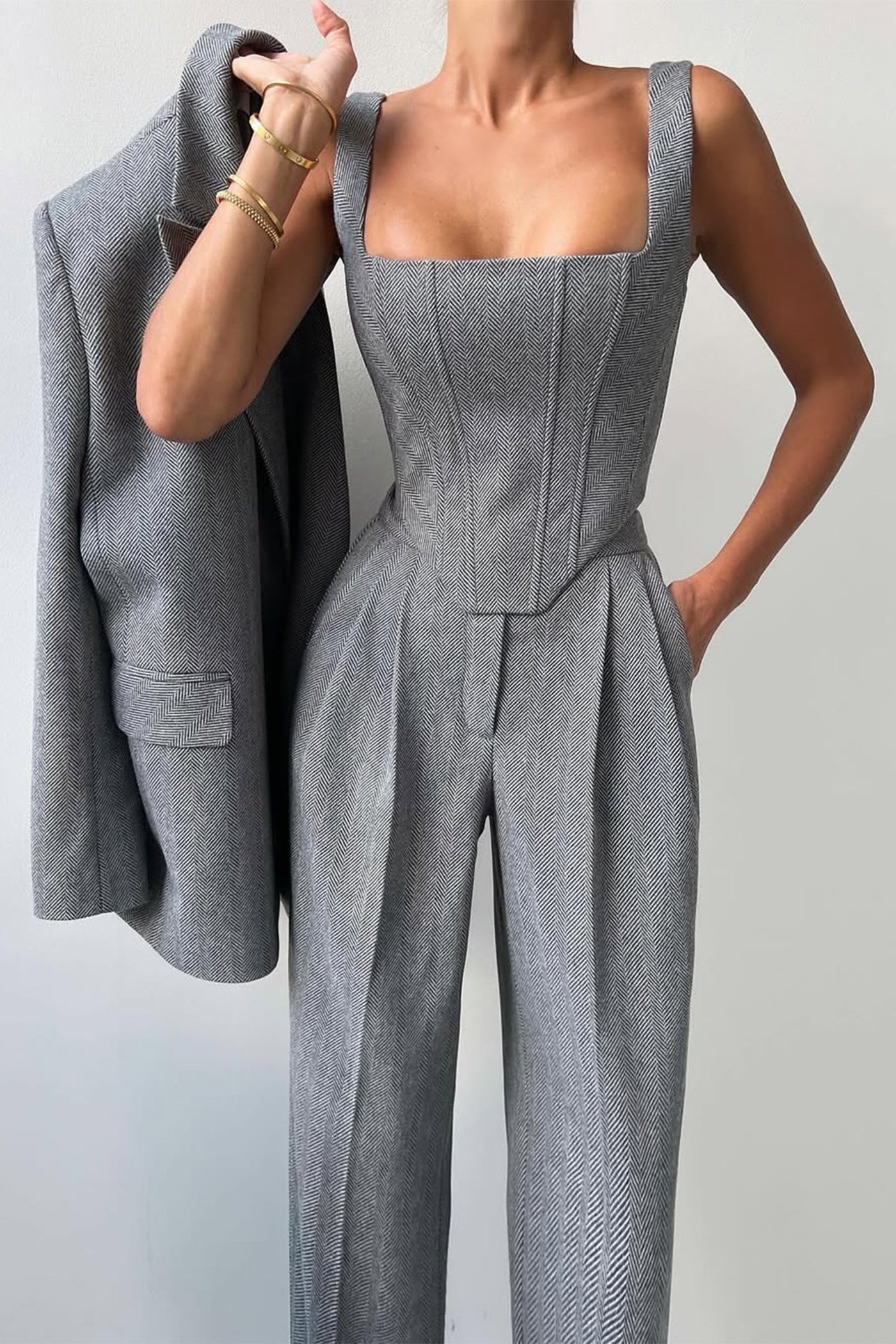 Dolce™ - Ensemble trois pièces avec blazer croisé