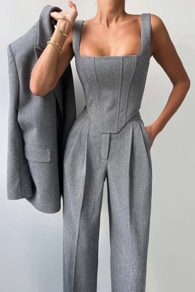 Dolce™ - Ensemble trois pièces avec blazer croisé