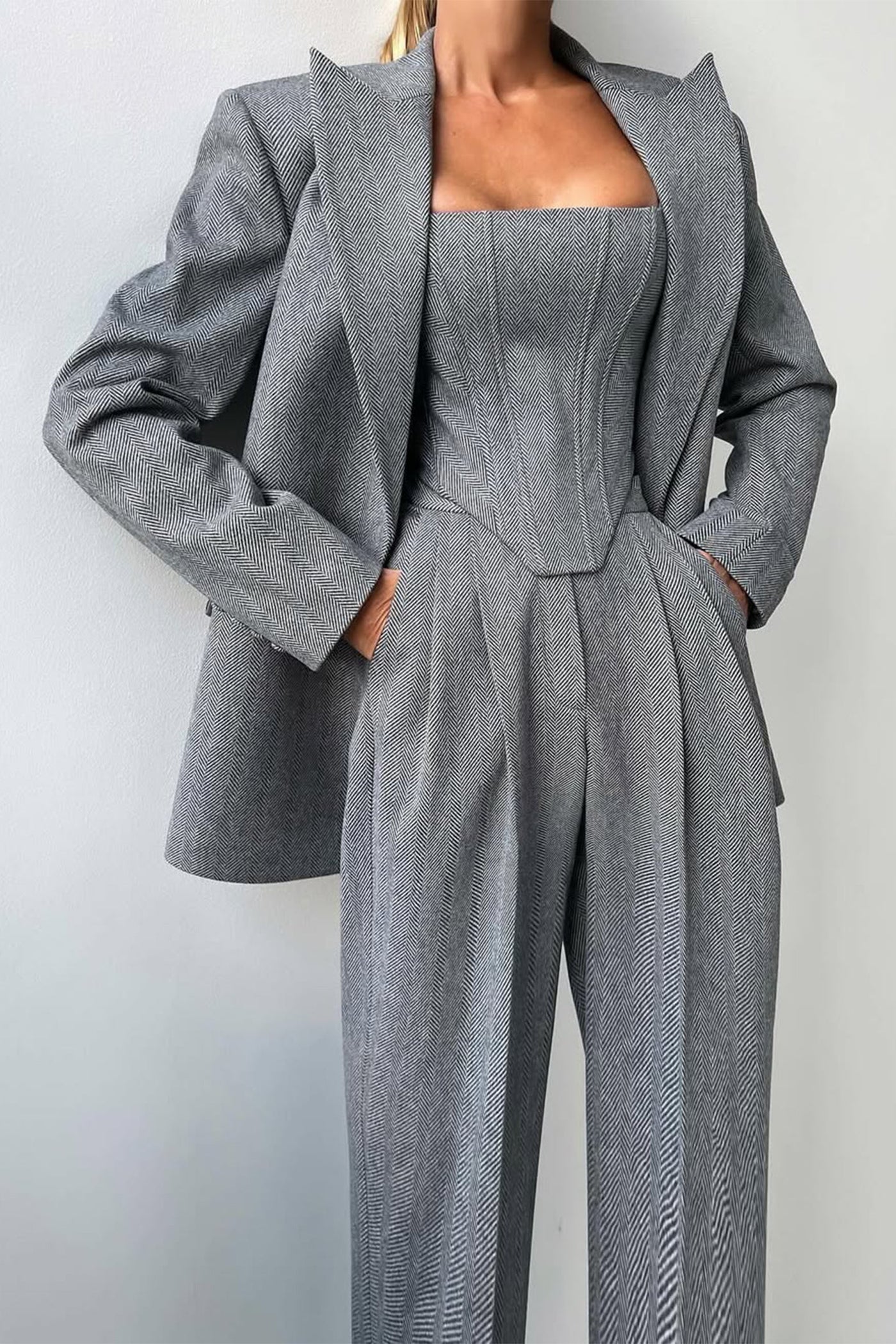 Dolce™ - Ensemble trois pièces avec blazer croisé