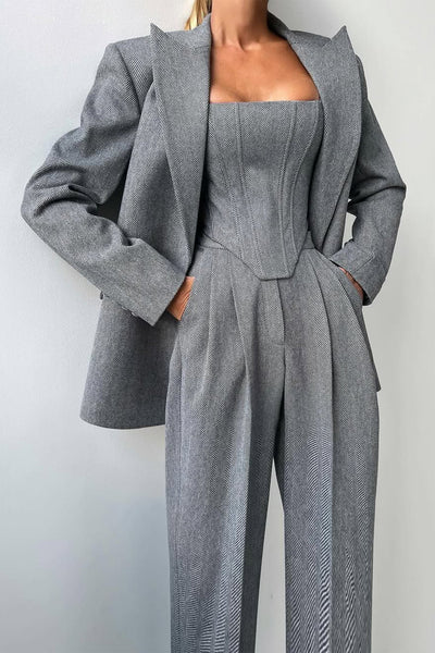 Dolce™ - Ensemble trois pièces avec blazer croisé