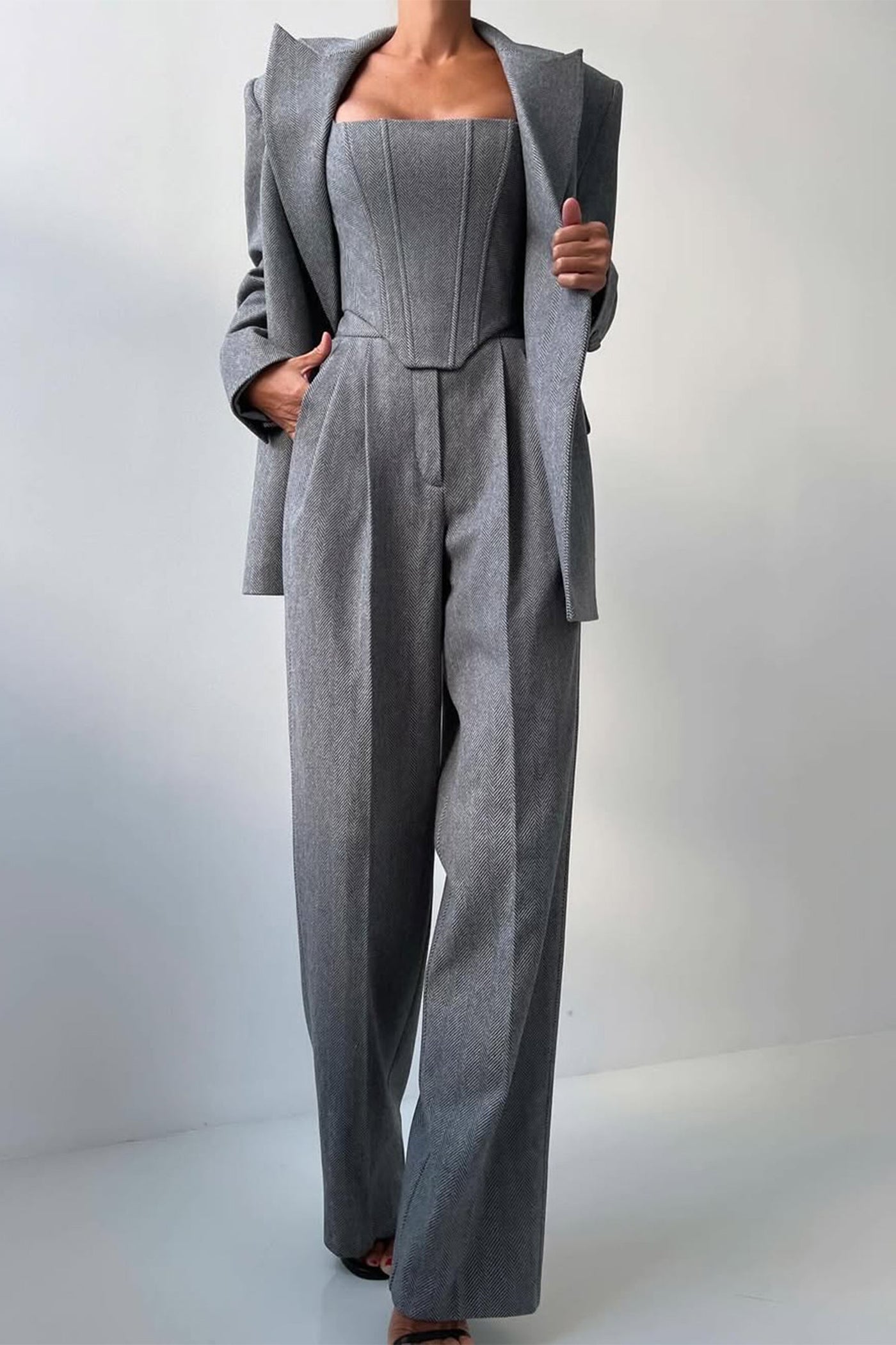 Dolce™ - Ensemble trois pièces avec blazer croisé