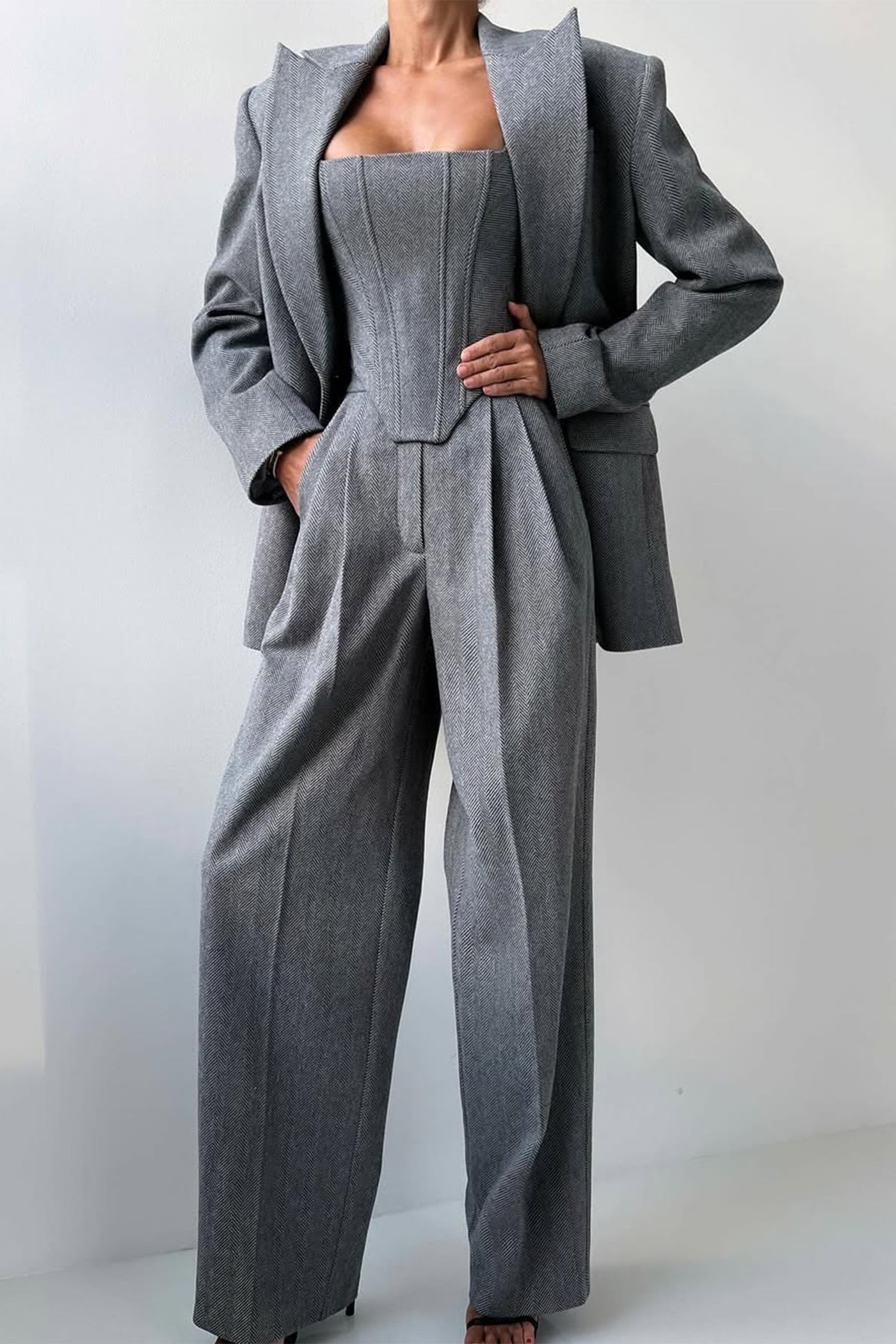 Dolce™ - Ensemble trois pièces avec blazer croisé