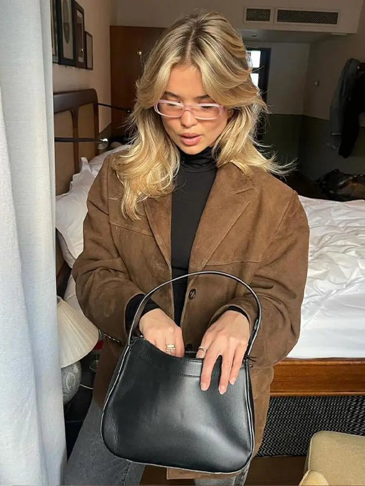 Veste Classique en Suède Élégante