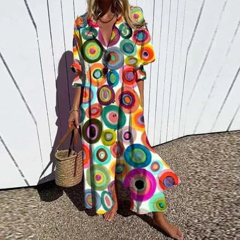 Margaux - Robe d'été boho avec décolleté en V et manches