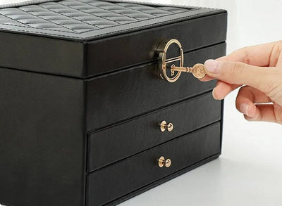 Boîte à bijoux pour femmes | Cuir multicouche