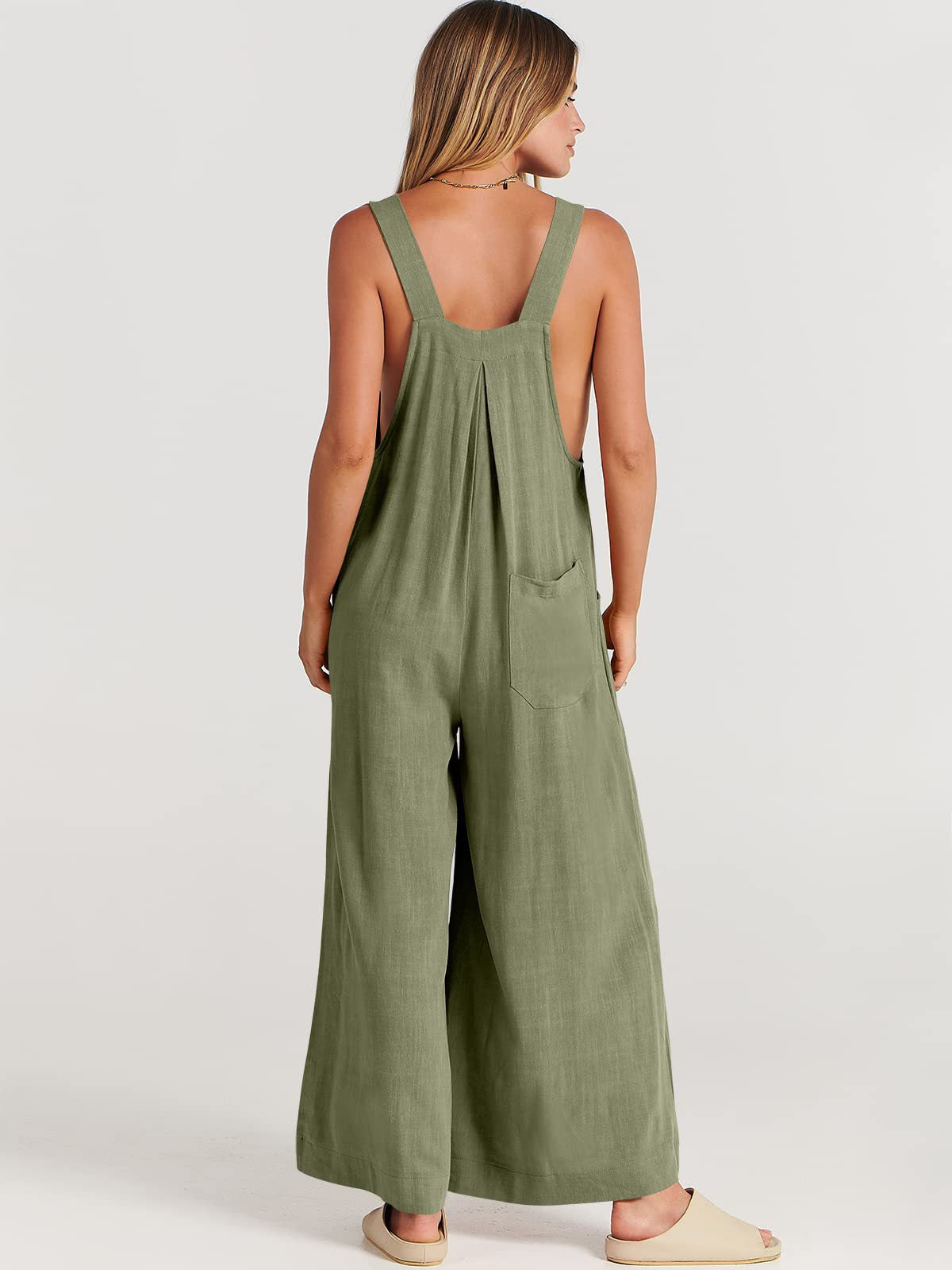 Combinaison Légère à Jambes Larges avec Poches pour Femme