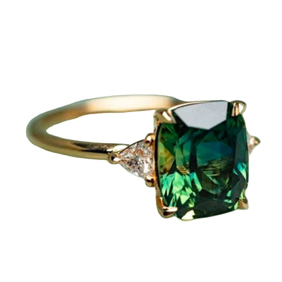 Claire – Bague en or avec zircon vert