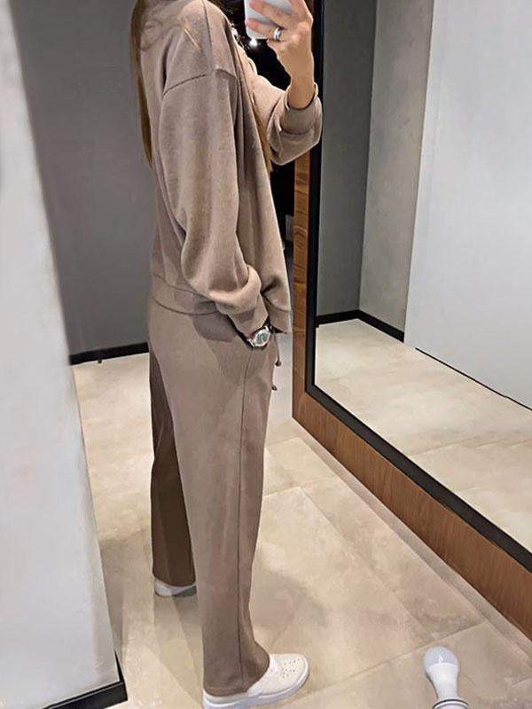 Anisa - Cardigan Haut De Page Lace Up Ensemble De Deux Pièces