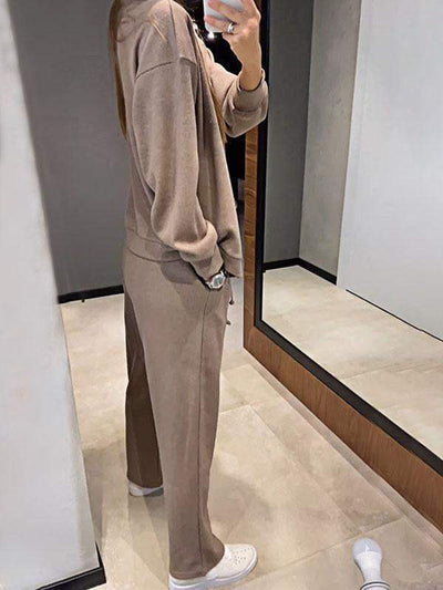 Anisa - Cardigan Haut De Page Lace Up Ensemble De Deux Pièces