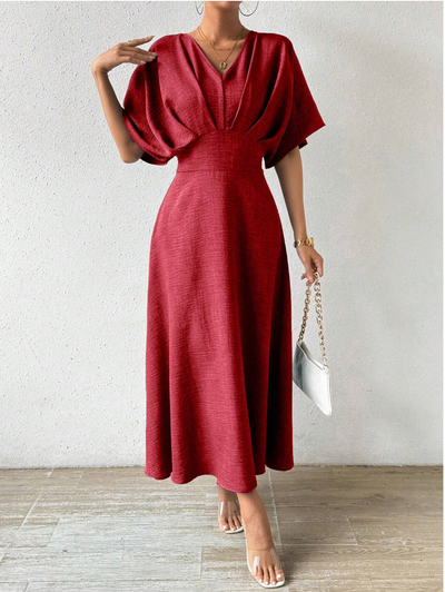 AtelierdeRocheParis | Robe Longue Élégante avec Manches Chauve-Souris