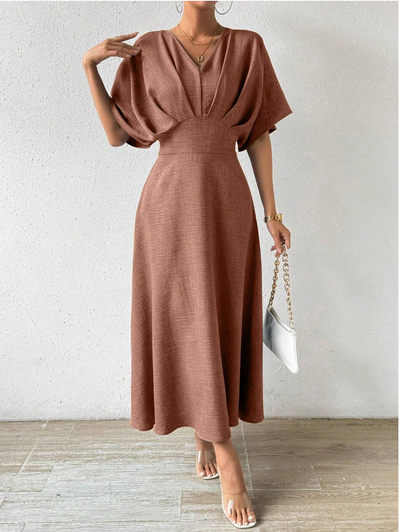 AtelierdeRocheParis | Robe Longue Élégante avec Manches Chauve-Souris