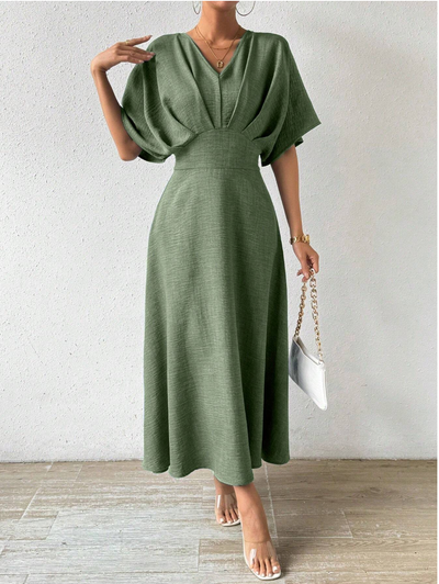 AtelierdeRocheParis | Robe Longue Élégante avec Manches Chauve-Souris
