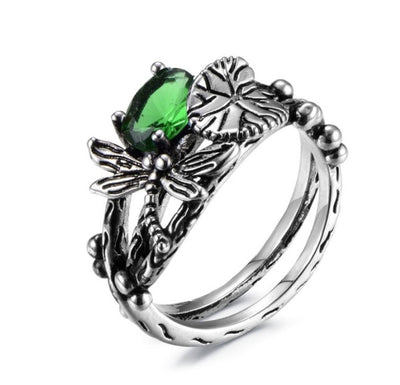 Bague libellule Lotus Gem faite à la main