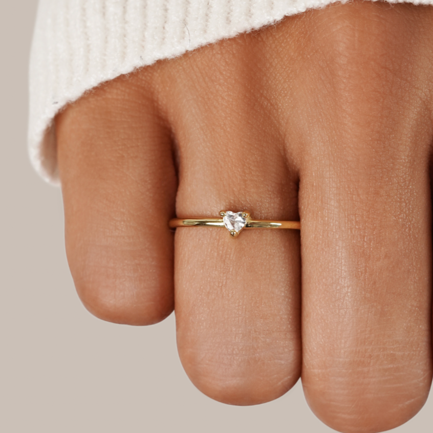 Jimena - Bague Cœur en Cristal
