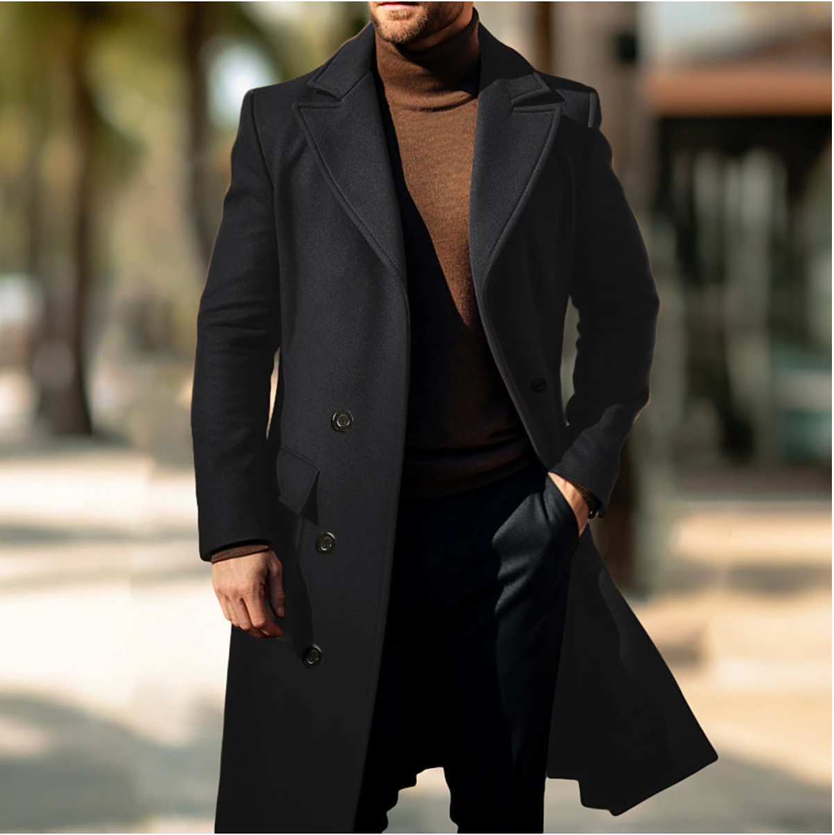Terrance | Manteau long élégant pour hommes, idéal pour le printemps