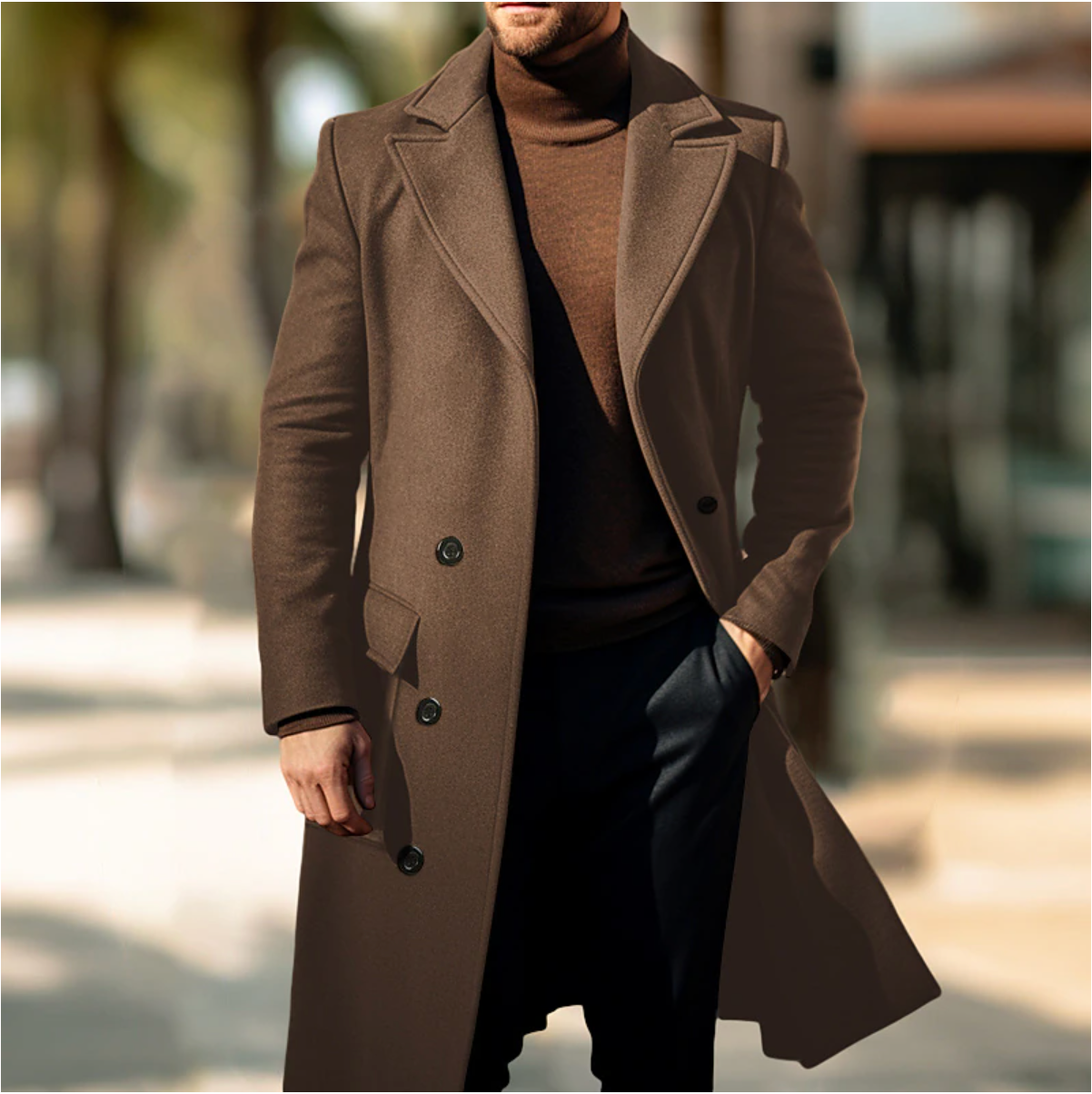 Terrance | Manteau long élégant pour hommes, idéal pour le printemps
